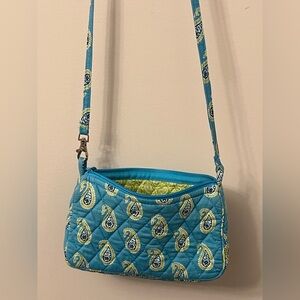 Vera Bradley Blue and Green Quilted Crossbody Bag